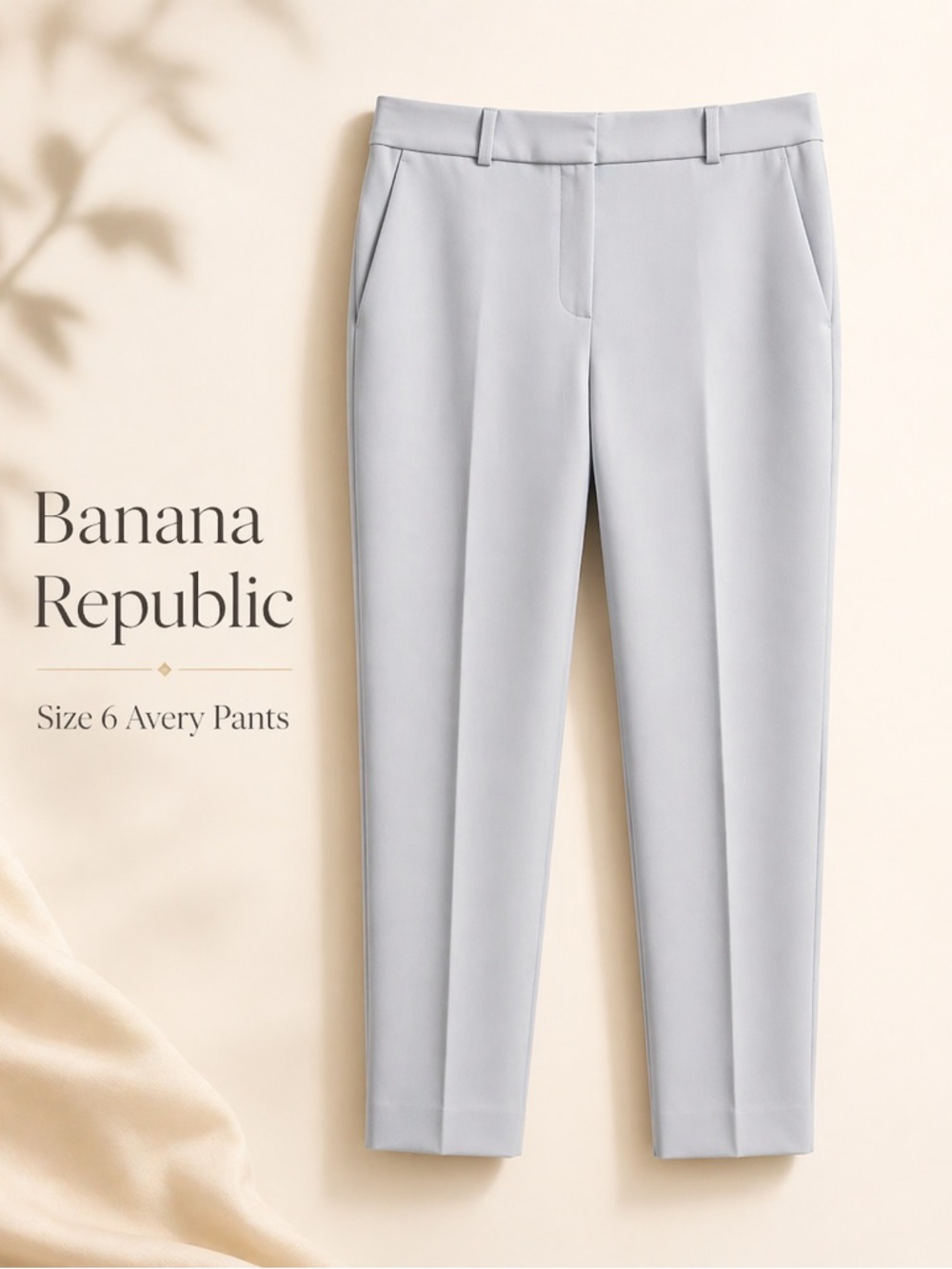 Banana Republic Light Gray Tailored Avery Trousers